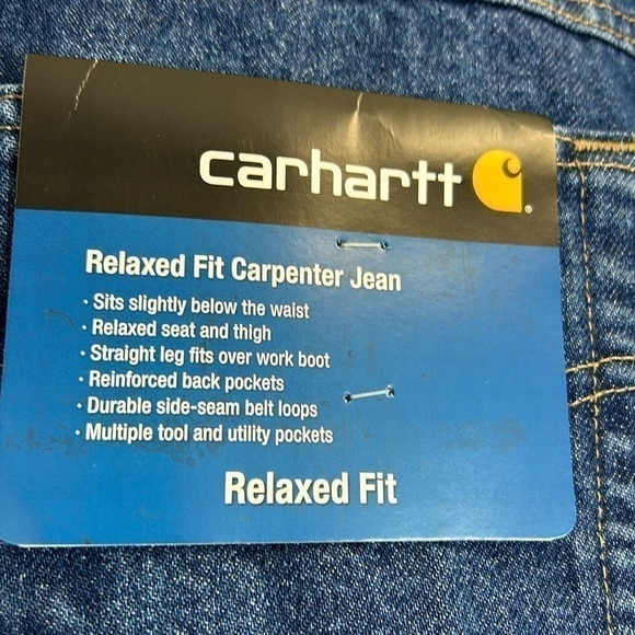 NWT Carhartt Relaxed Fit Men’s Carpenter Jeans Size 44x32 - Picture 3 of 9